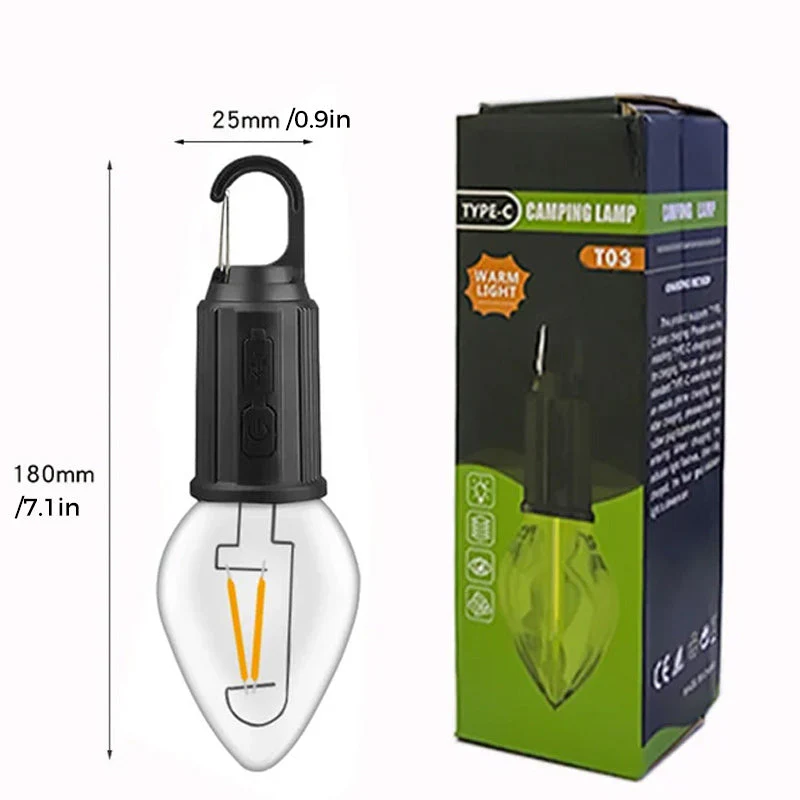 💡 New Outdoor Camping Hanging Type-C Charging Retro Bulb Light - Image 17