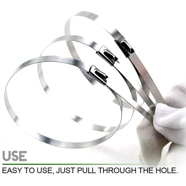 100PCS Multi-Purpose Locking Cable Metal Zip Ties - Image 6