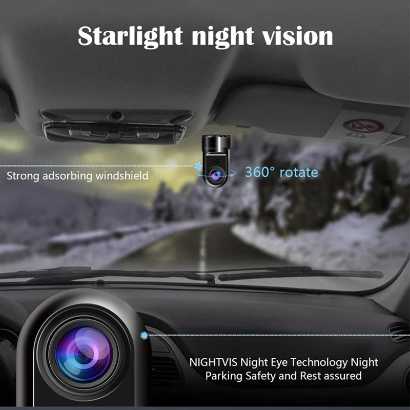1080P HD 360° Rotating Mini ADAS Dashcam - Image 15