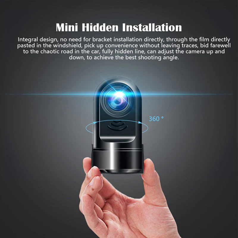 1080P HD 360° Rotating Mini ADAS Dashcam - Image 3