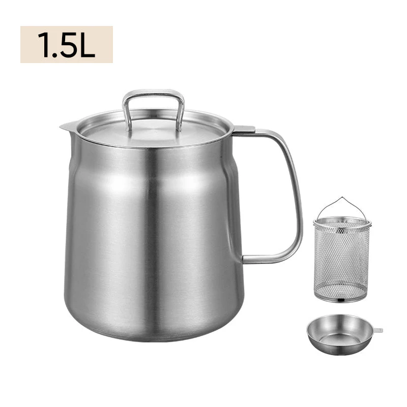 2-in-1 304 Stainless Steel Multifunctional Oil Strainer Pot - Image 15