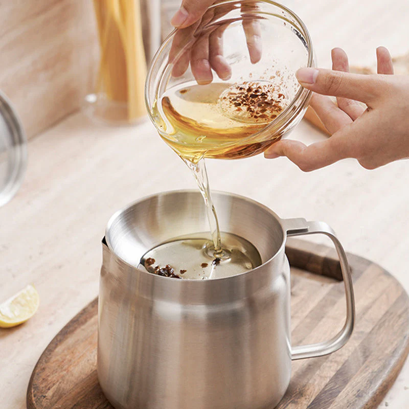 2-in-1 304 Stainless Steel Multifunctional Oil Strainer Pot - Image 5