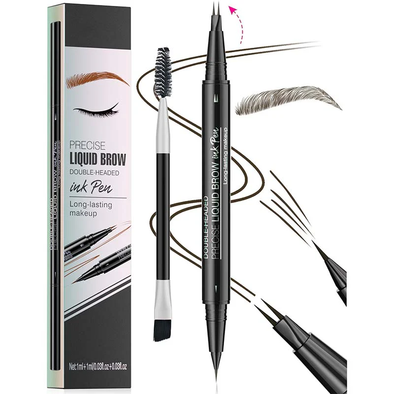 2-in-1 Dual-Ended Eyebrow Pen with Micro-Fork-Tip Applicator and Precise Brush-Tip - Image 11