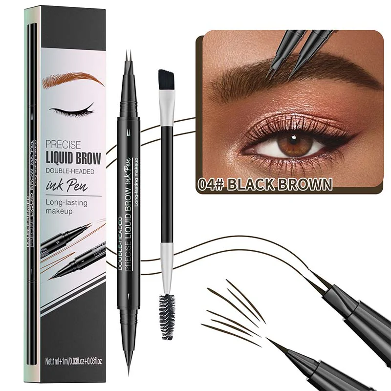 2-in-1 Dual-Ended Eyebrow Pen with Micro-Fork-Tip Applicator and Precise Brush-Tip - Image 16