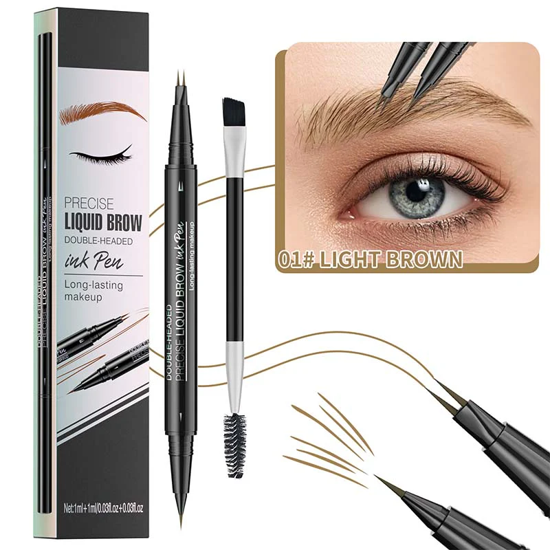 2-in-1 Dual-Ended Eyebrow Pen with Micro-Fork-Tip Applicator and Precise Brush-Tip - Image 17