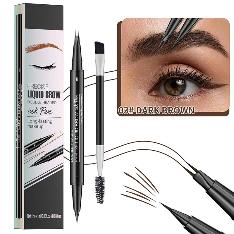 2-in-1 Dual-Ended Eyebrow Pen with Micro-Fork-Tip Applicator and Precise Brush-Tip - Image 20