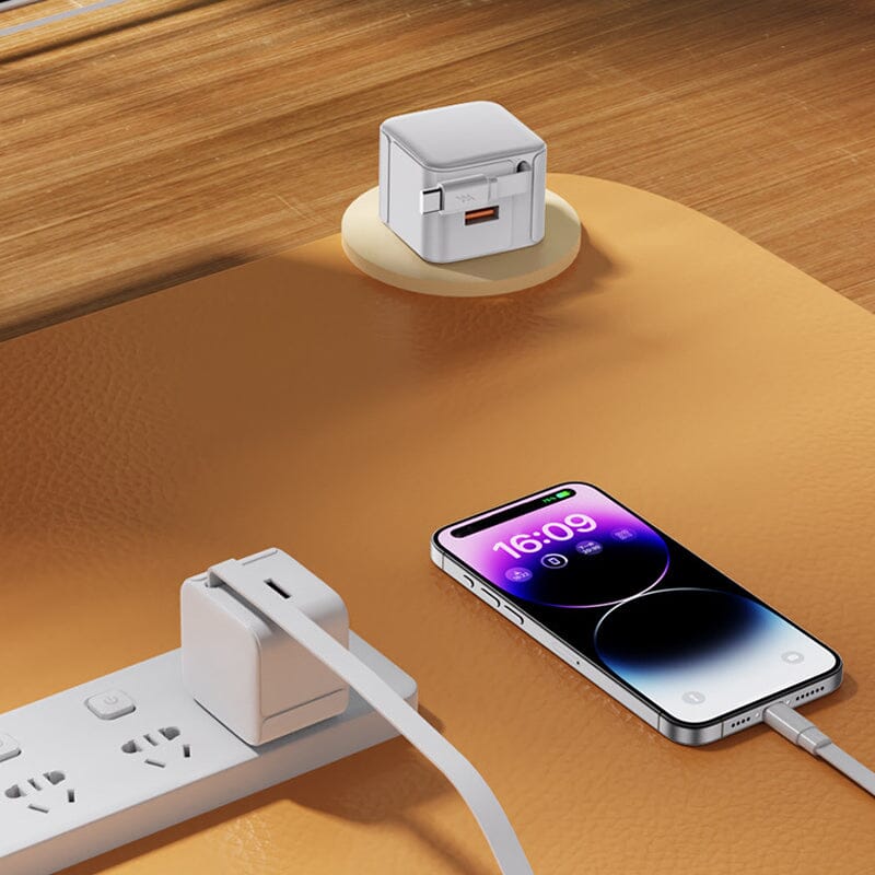 20W PD Fast USB Charger Block with Retractable Type-C Cable - Image 11