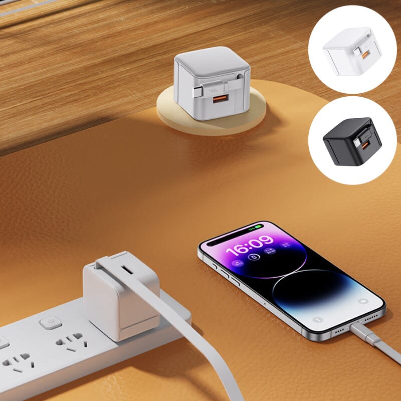 20W PD Fast USB Charger Block with Retractable Type-C Cable - Image 14