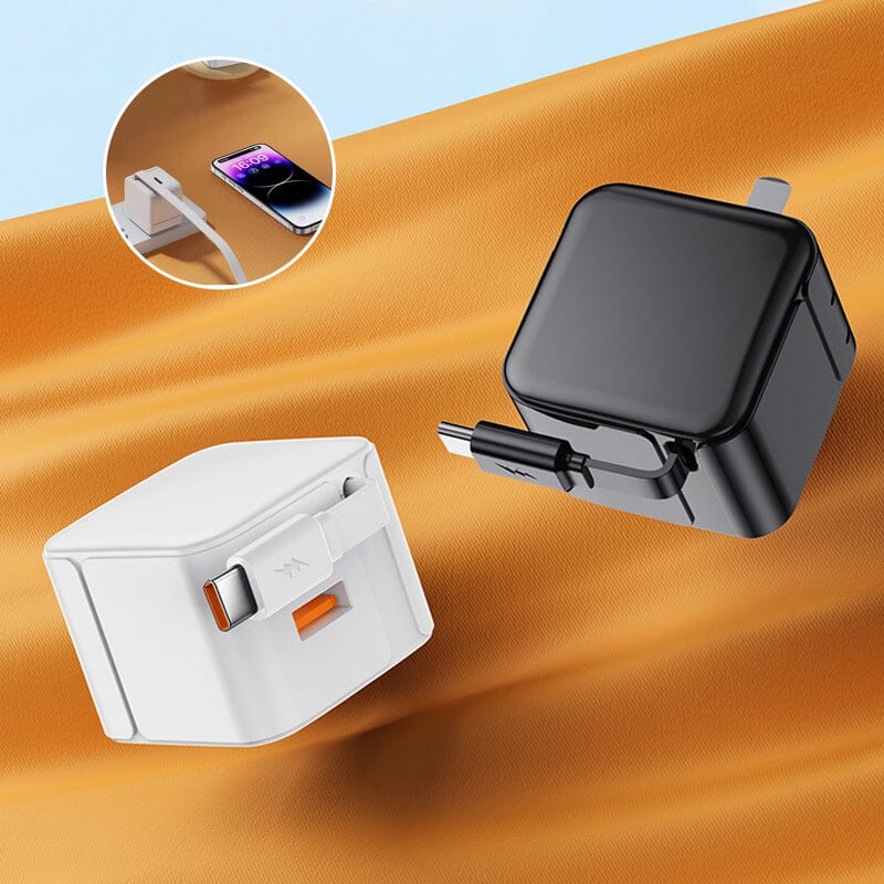 20W PD Fast USB Charger Block with Retractable Type-C Cable - Image 15