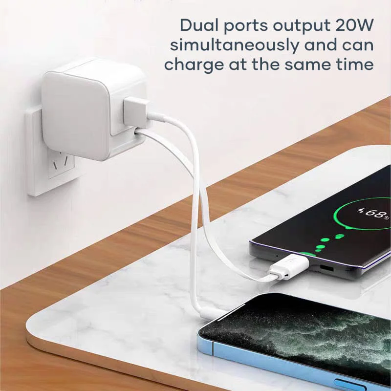 20W PD Fast USB Charger Block with Retractable Type-C Cable - Image 17