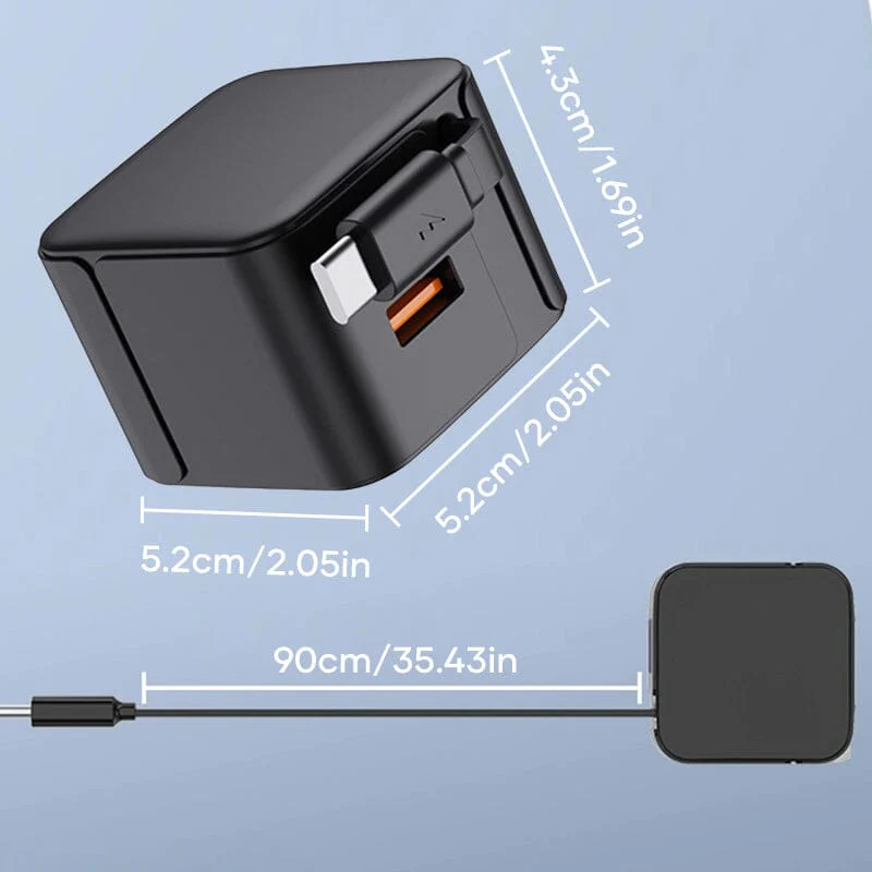 20W PD Fast USB Charger Block with Retractable Type-C Cable - Image 18