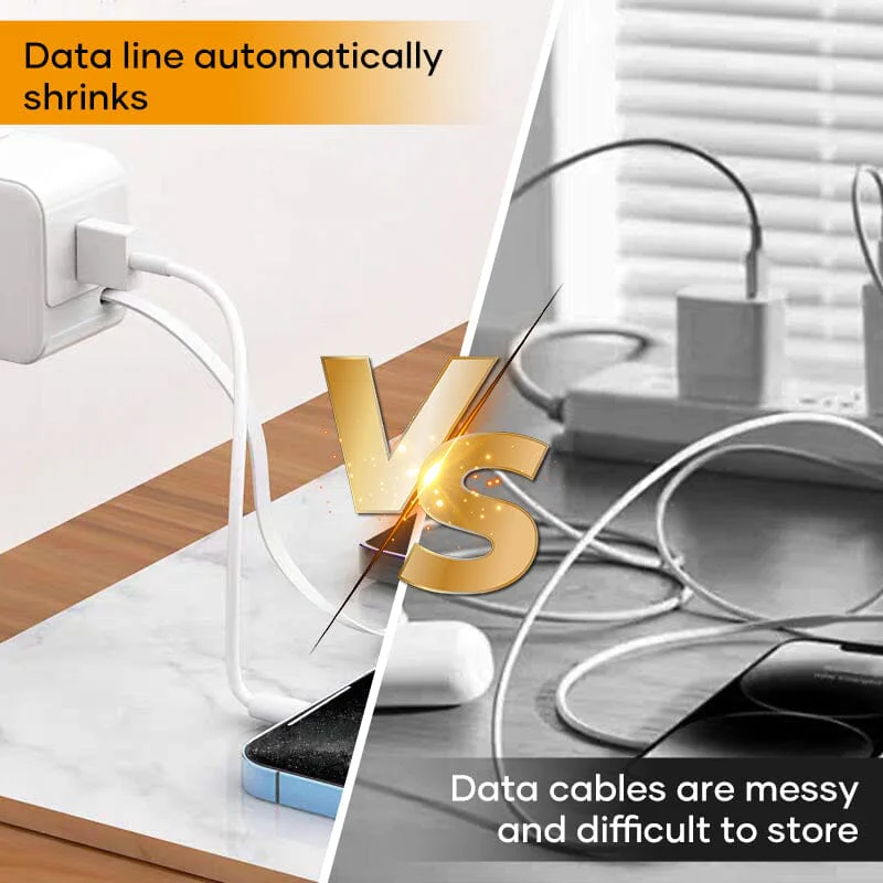20W PD Fast USB Charger Block with Retractable Type-C Cable - Image 6