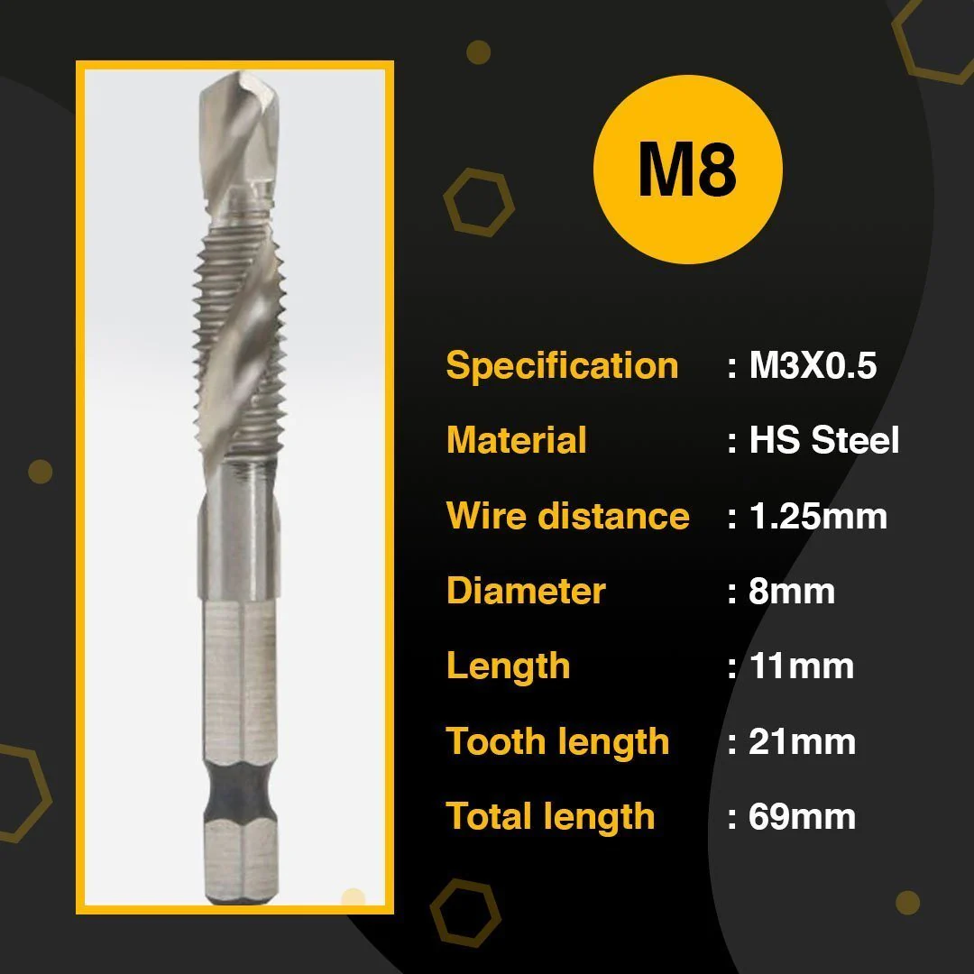 6pcs Thread Tap Drill Bits Set - Image 12