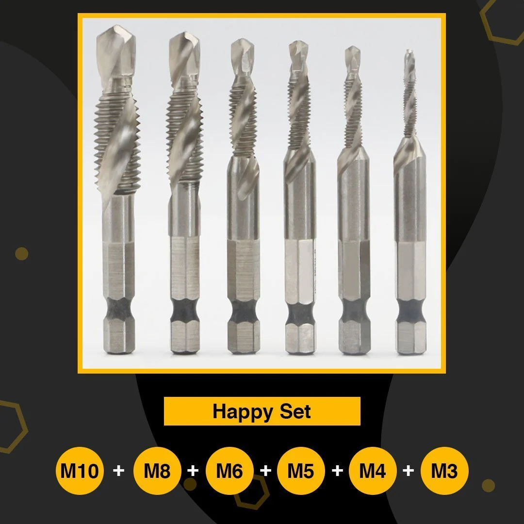6pcs Thread Tap Drill Bits Set - Image 16