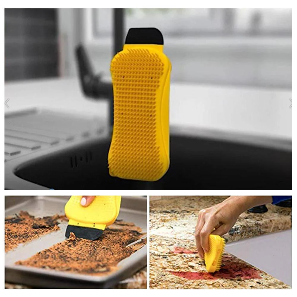3-in-1 Silicone Cleaning Brush Scrub，Scrape & Squeegee - Image 3