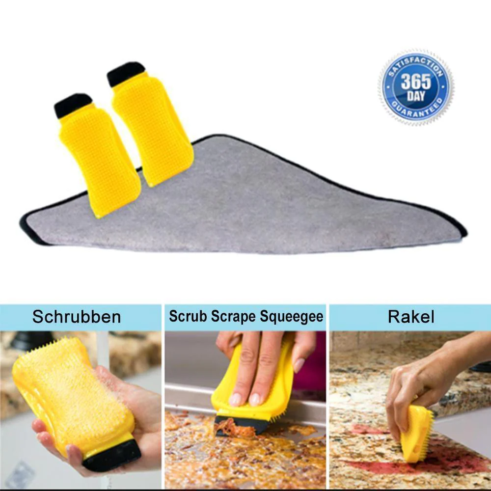 3-in-1 Silicone Cleaning Brush Scrub，Scrape & Squeegee - Image 9