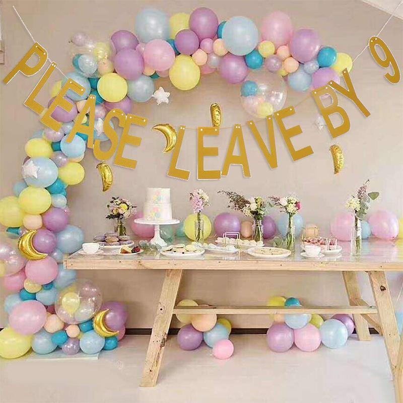 3 pieces Please Leave By 9 Party Banner - Image 4