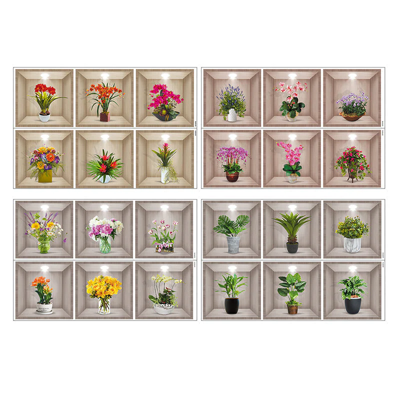 3D Flowers Vase Wall Sticker - Image 17