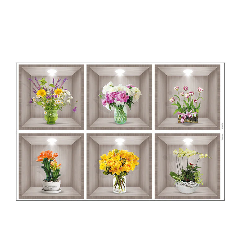 3D Flowers Vase Wall Sticker - Image 21