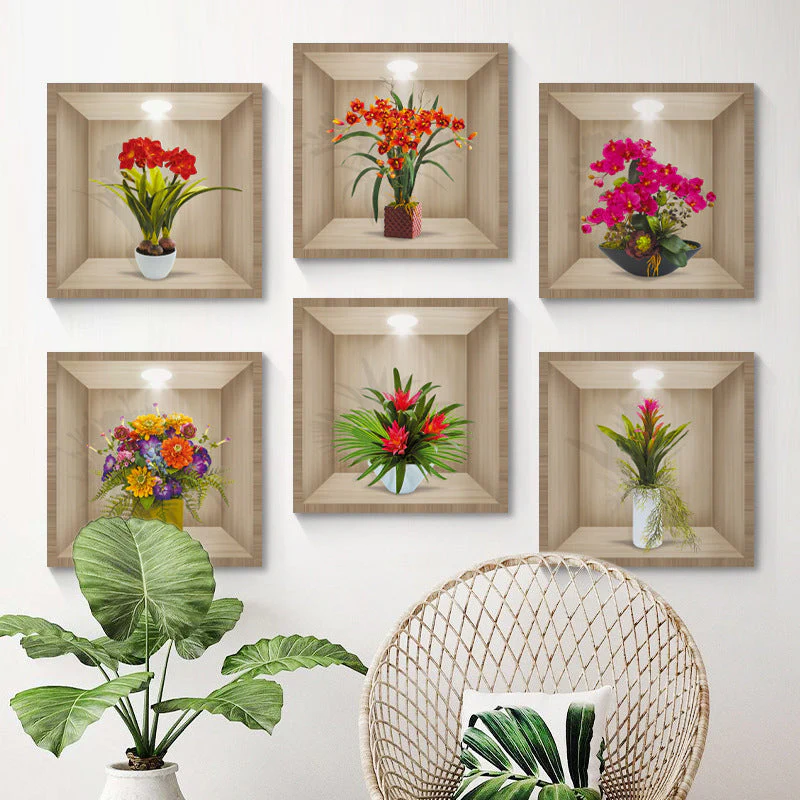 3D Flowers Vase Wall Sticker - Image 4