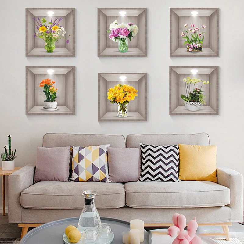 3D Flowers Vase Wall Sticker - Image 9