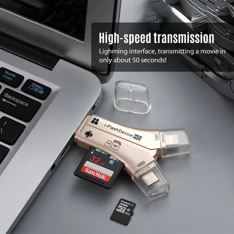 4-in-1 Portable Memory Card Reader For Phones - Image 6