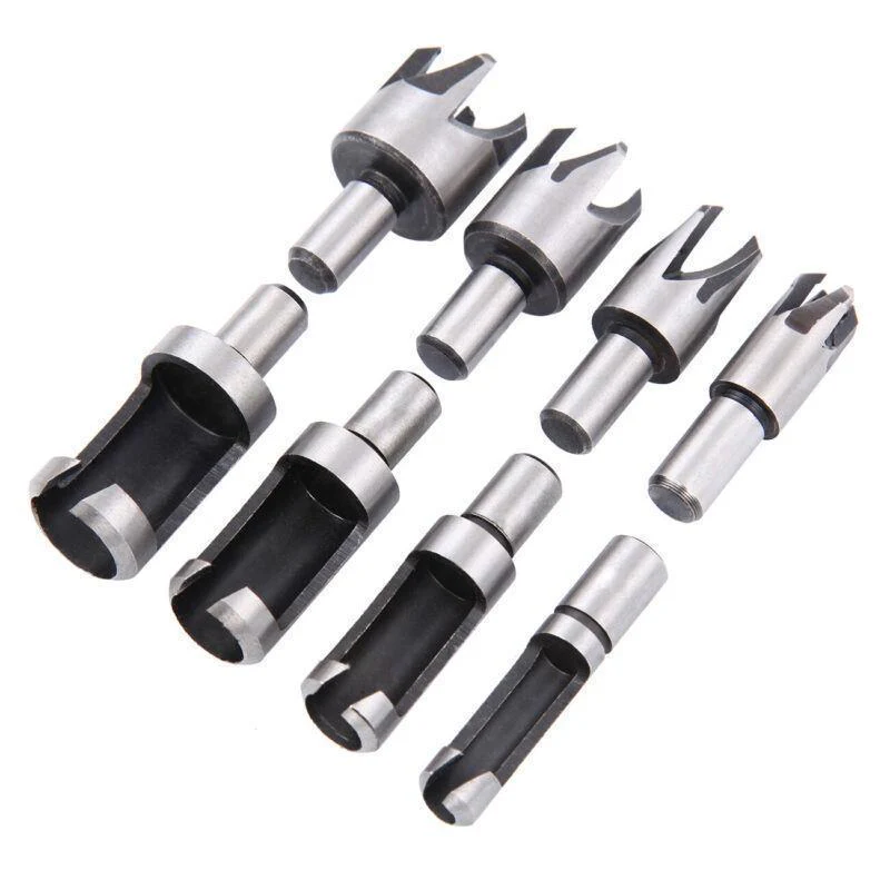 8 PCS Carbon Steel Plug Cutter Drill Bit Set(1/4'' ,3/8'' ,1/2'' ,5/8'') - Image 7