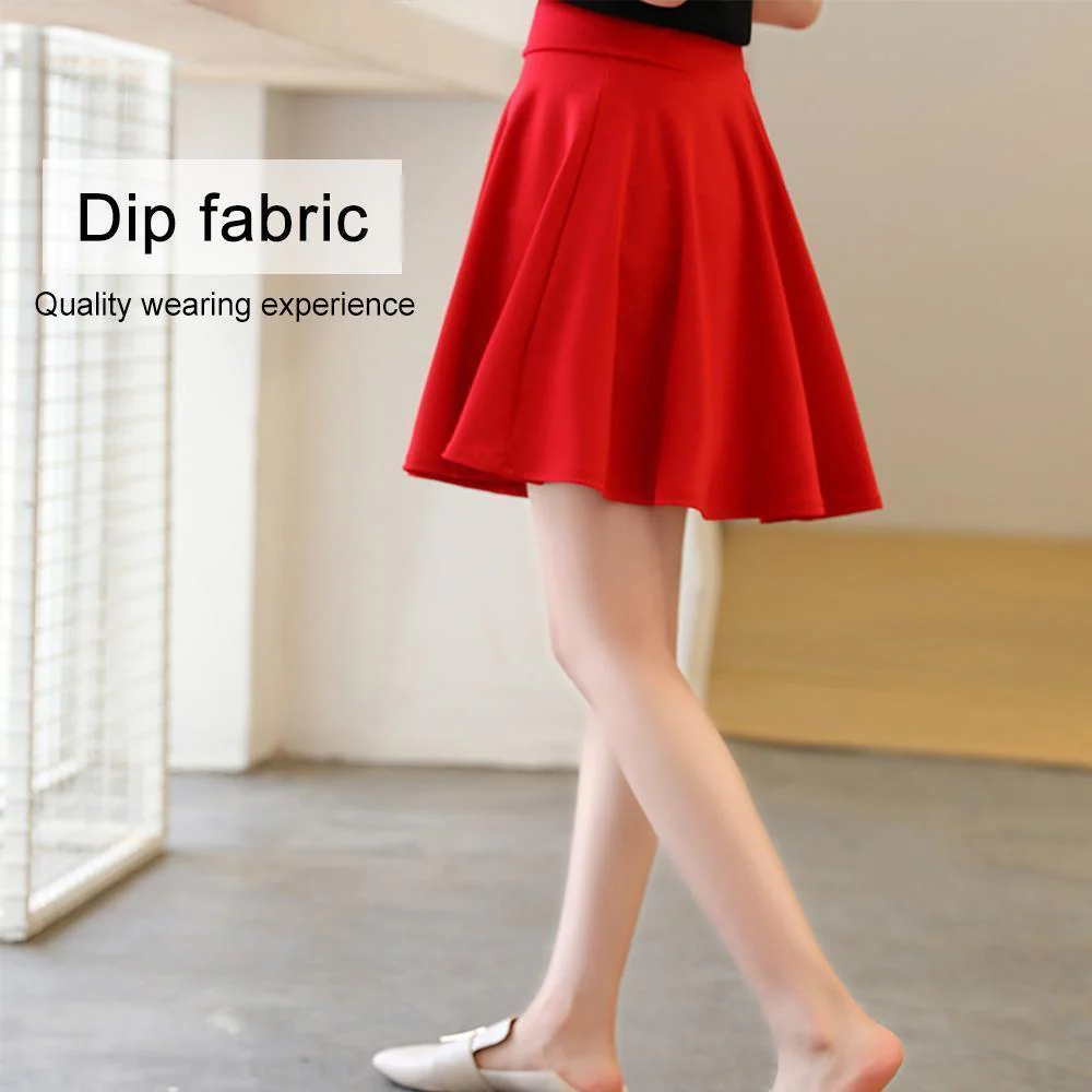 A-line Elastic Waist Pleated Shorts Skirts - Image 10
