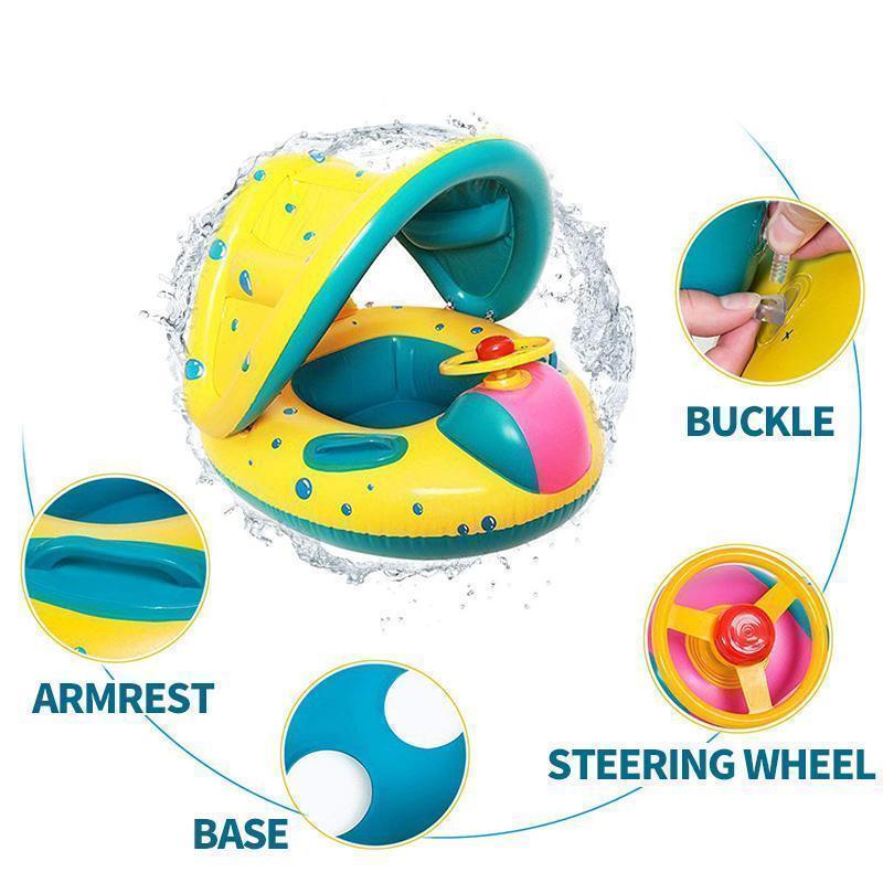 Baby Swim Ring Sunshade Baby Float Boat Seat - Image 3
