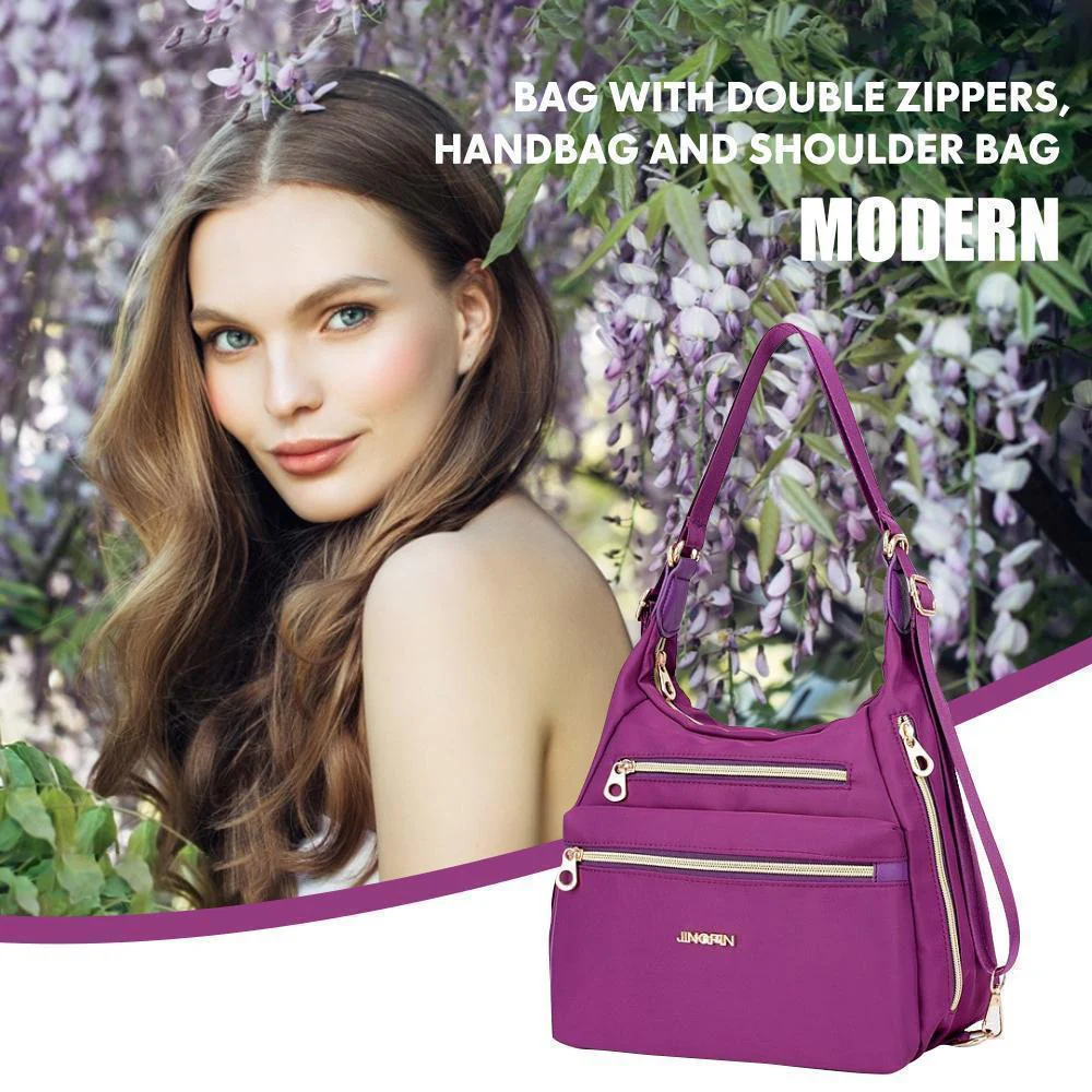Bag with Double Zippers, Handbag and Shoulder Bag - Image 6