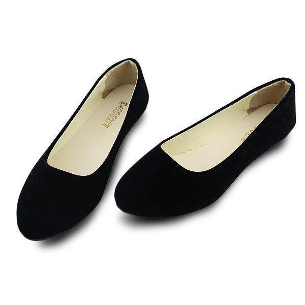 Big Size Suede Candy Color Pure Color Pointed Toe Light Slip On Flat Loafers - Image 15