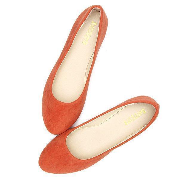 Big Size Suede Candy Color Pure Color Pointed Toe Light Slip On Flat Loafers - Image 20