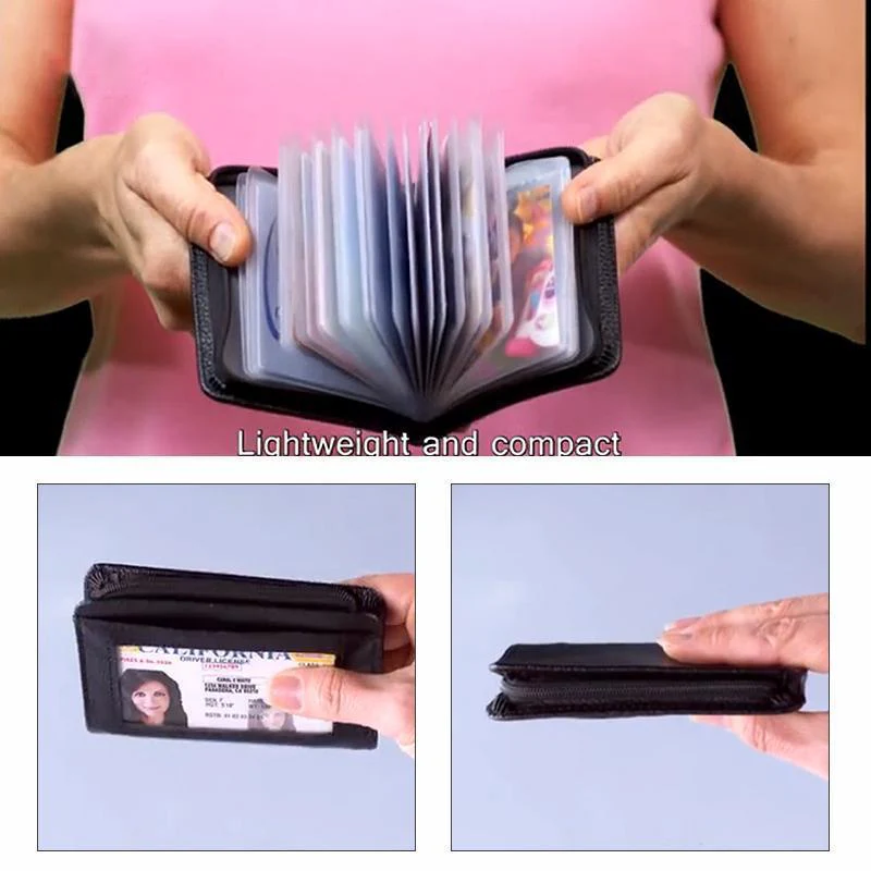 Black Leather Fraud Protector Card Case - Image 7