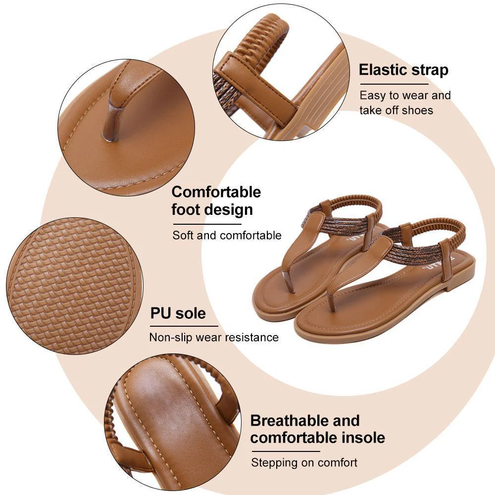 Bohemian Flat Sandals for Women Summer Fashion Comfort Strap - Image 5
