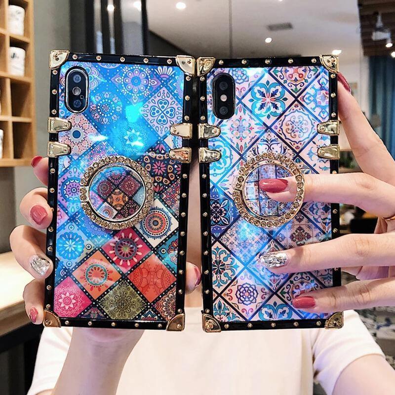 Bohemian Retro Crystal Bracket Phone Case for iPhone - Image 5