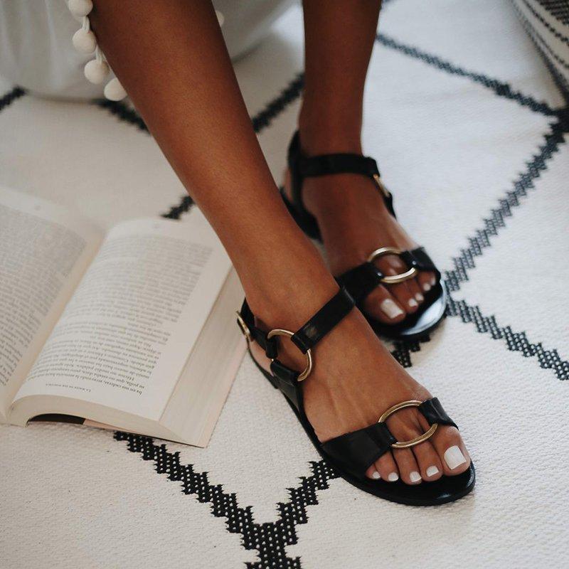 Buckle Flat Heel Sandals - Image 6