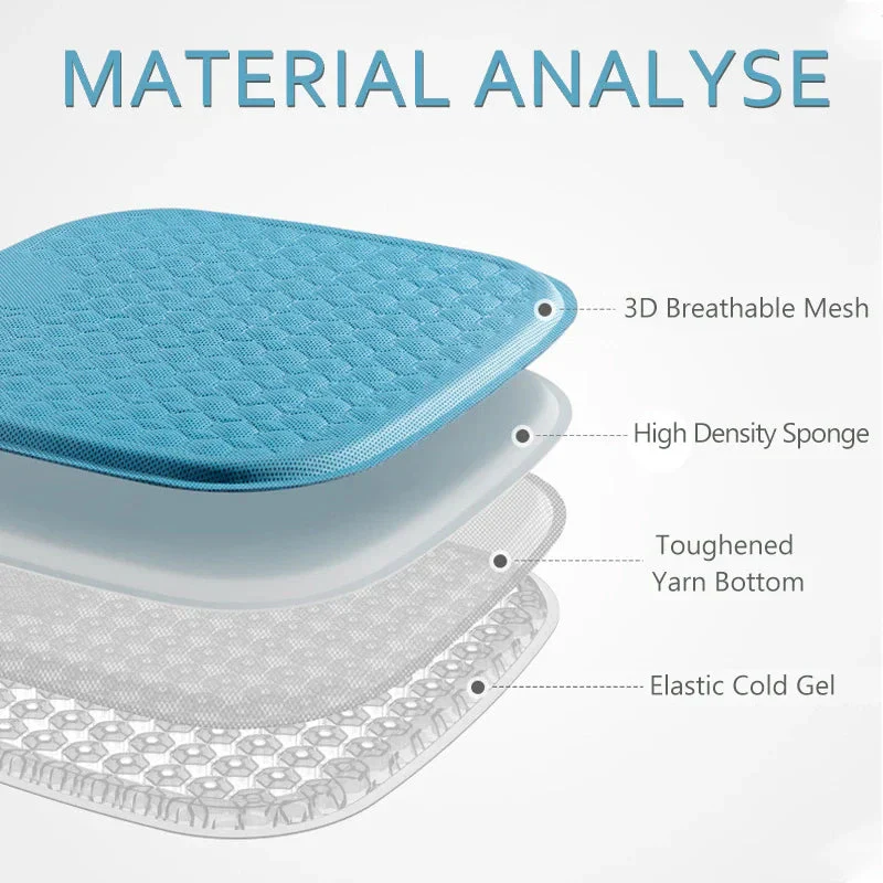 Car Seat Cover 3D Gel Cooling Breathable Universal Cool Mat - Image 2