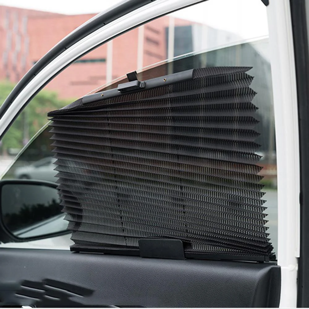 Car Window Sun Shade Curtain With 3M Adhesive, Black - Image 2