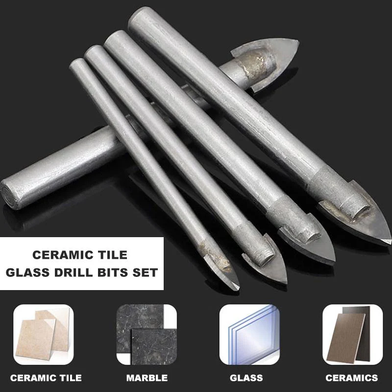 10pcs Mirror Ceramic Tile Glass Drill Hole Bits Set Spear Head 5/6/8/10/12mm - Image 2