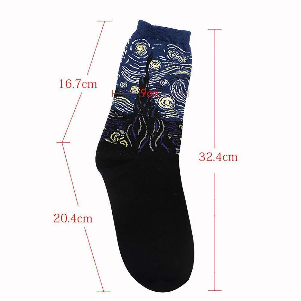 Classic Art Patterned Mid Socks - Image 3