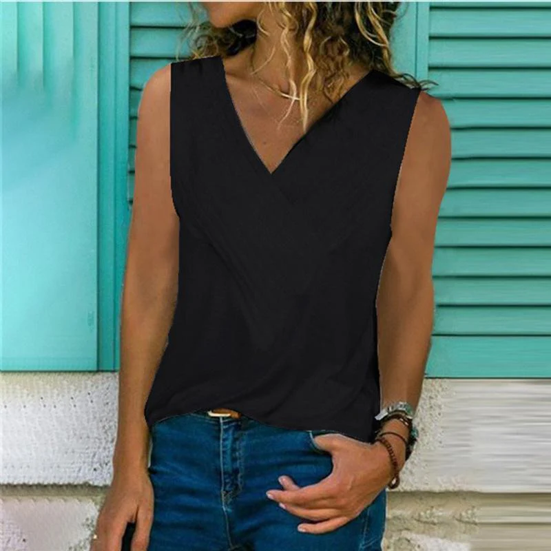 Classic V-Neck Sleeveless T-shirt - Image 3