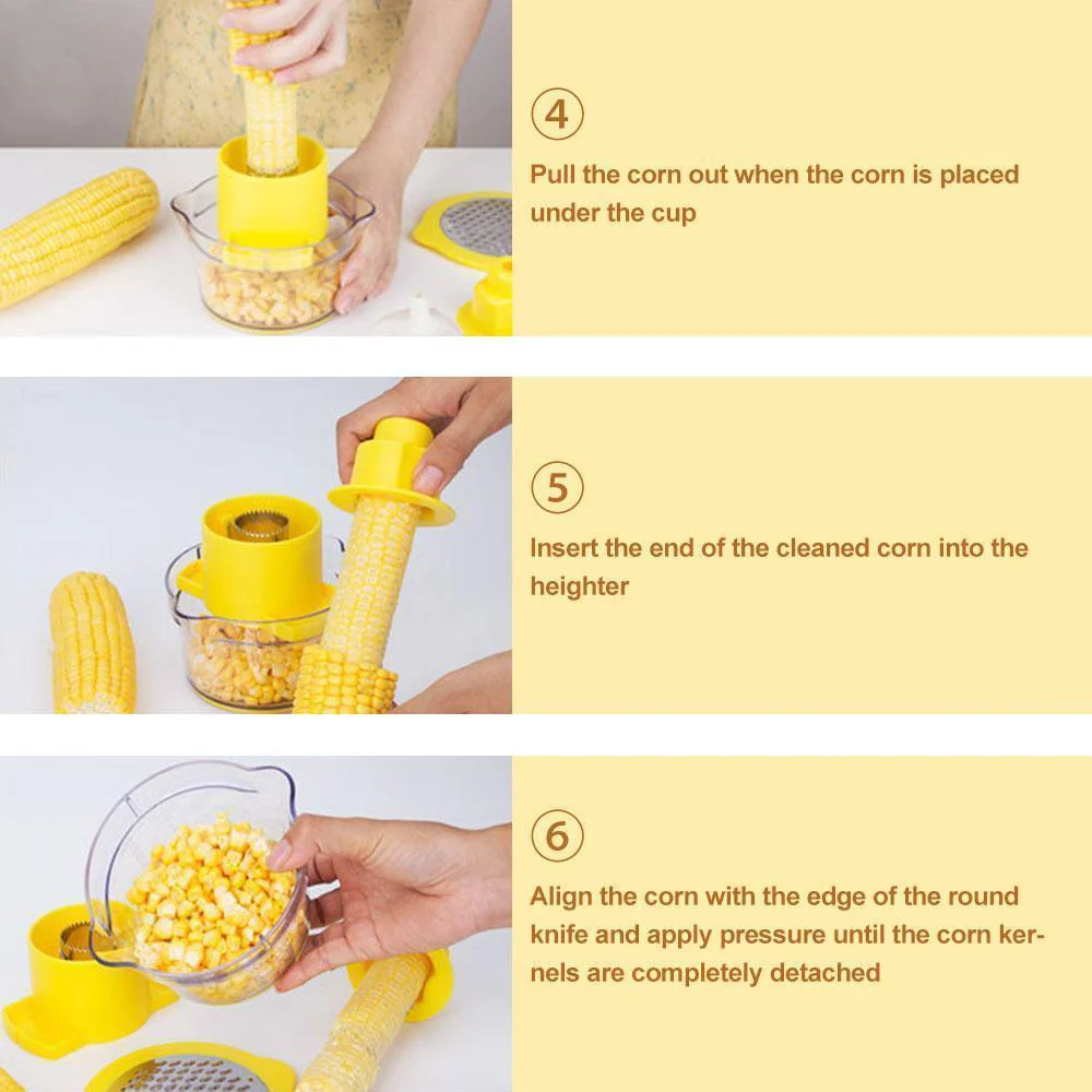 Cob Corn Stripper With Built-In Measuring Cup And Grater - Image 6
