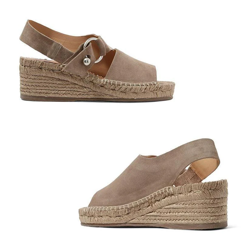 Comfortable Peep-toe Wedge Sandals - Image 7