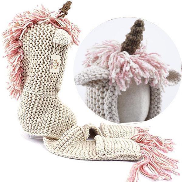 Crochet Cartoon Unicorn Winter Hat With Scarf Pocket - Image 11