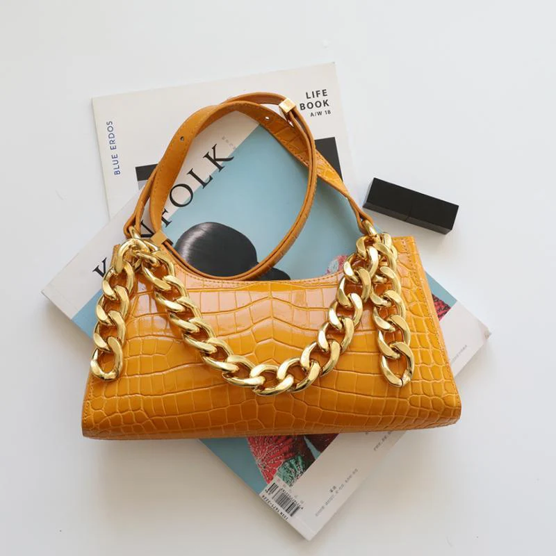 Crocodile Baguette chain Bag - Image 4