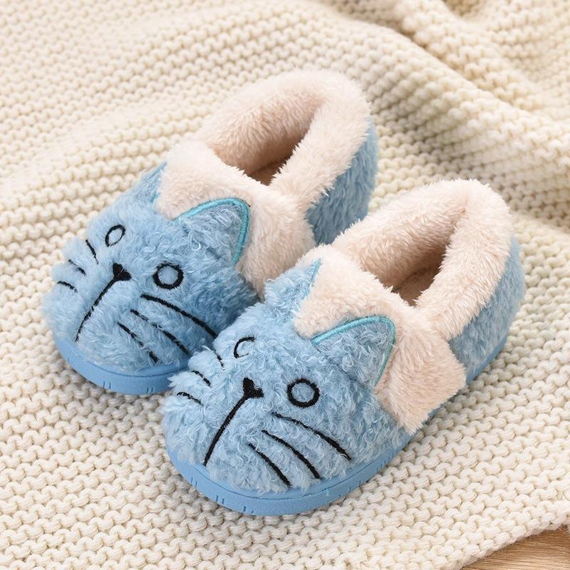 Cute Fluffy Cat Plush Slippers for Kids - Image 3