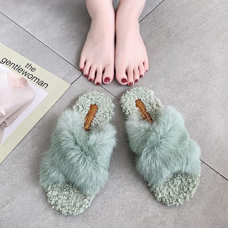 cute fluffy plush slippers - Image 8