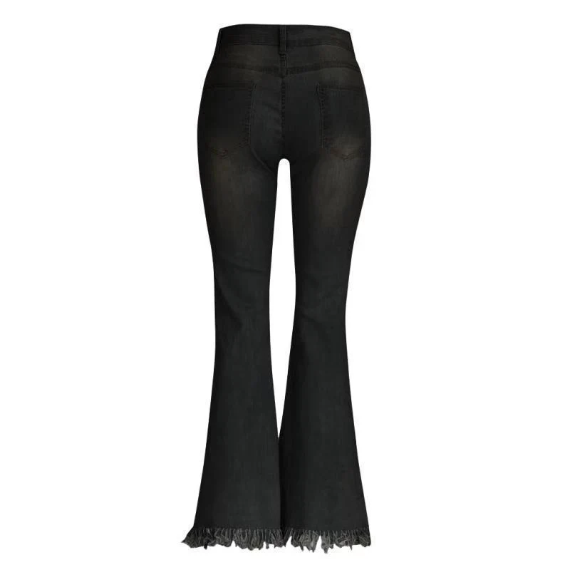 Denim High-waist Ripped Trousers - Image 10