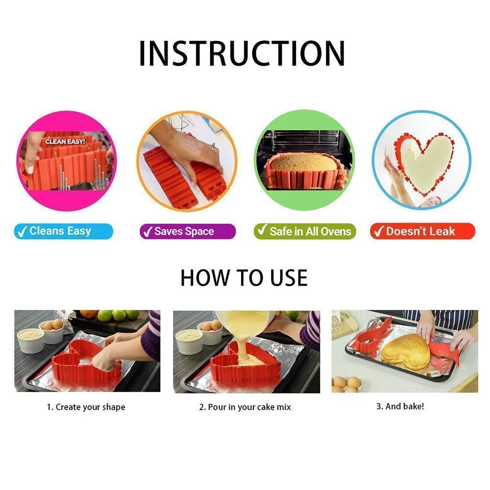 DIY Nonstick Silicone Cake Mold Kitchen Baking Mould Tools - Image 5