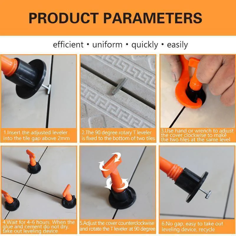 DOMOM Reusable Tile Leveling System (50PCS Pack) - Image 8